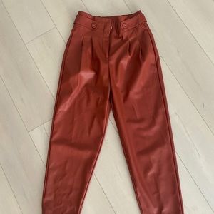 Ann Taylor Maroon Leather Pants